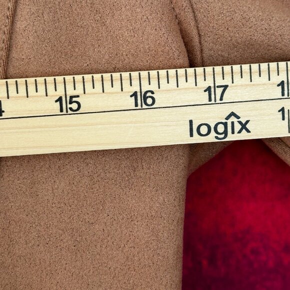 FAUX SUEDE WOMENS BROWN JACKET MOTO ZIPPER, 2 ZIPPER POCKETS SIZE  M - Picture 7 of 10